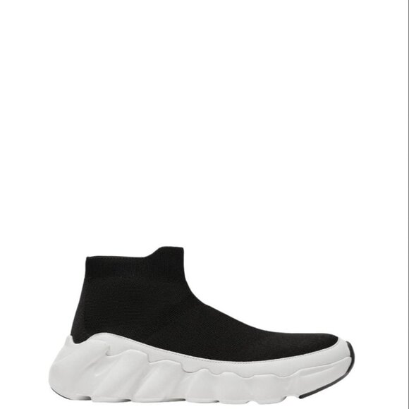 ZARA FABRIC KNIT HIGH TOP SNEAKERS BLACK SIZE 2101/820/040